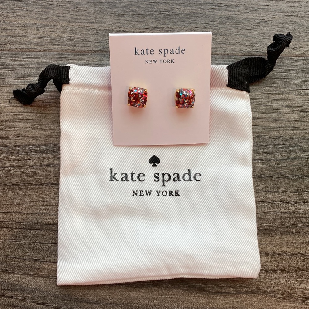 Kate Spade Multi Glitter Stud Earrings NWT - Picture 4 of 4